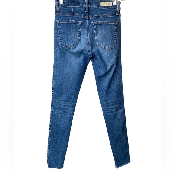 AG Adriano Goldshmied High Rise Farrah Skinny Ankle Front Seamed Raw Hem Size 24 - Picture 7 of 12